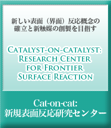 新しい表面（界面）反応概念の確立と新触媒の創製を目指す Catalyst-on-catalyst: Research Center for Frontier Surface Reaction Cat-on-cat:新規表面反応研究センター